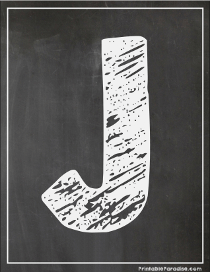 Letter J Chalkboard Style
