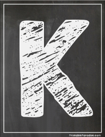 Letter K Chalkboard Style