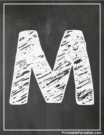 Letter M Chalkboard Style