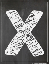 Letter X Chalkboard Style