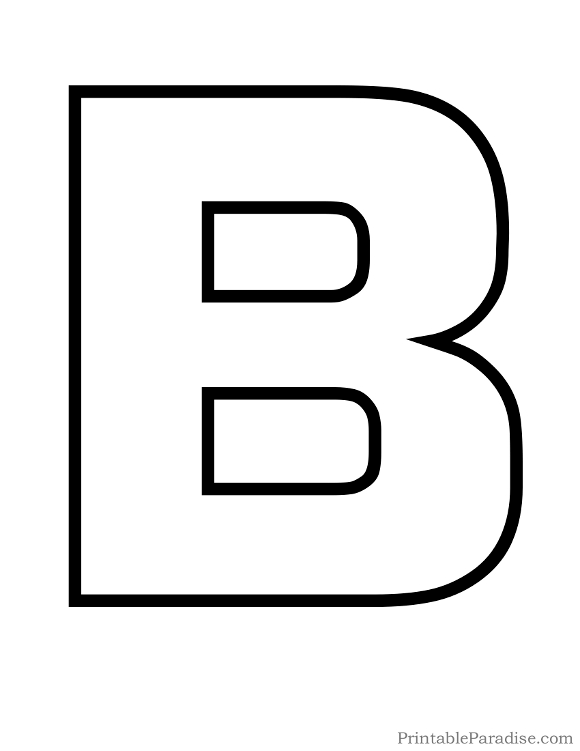 Printable Bubble Letter B Outline