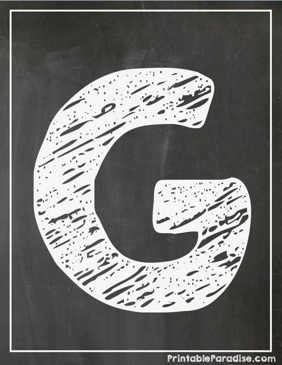 Printable Letter G Chalkboard Writing