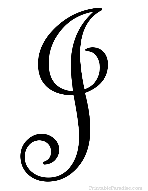 Printable Letter J in Cursive Writing