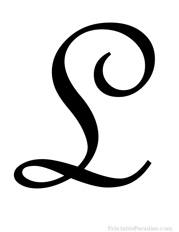 Printable Letter L in Cursive Writing