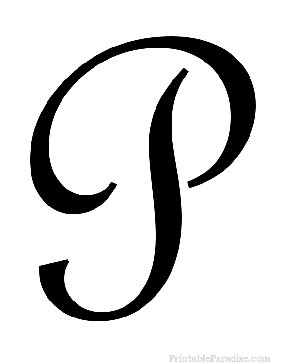 Printable Letter P in Cursive Writing