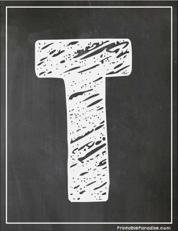 Printable Letter T Chalkboard Writing