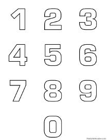 Numbers Sheet from 0-9