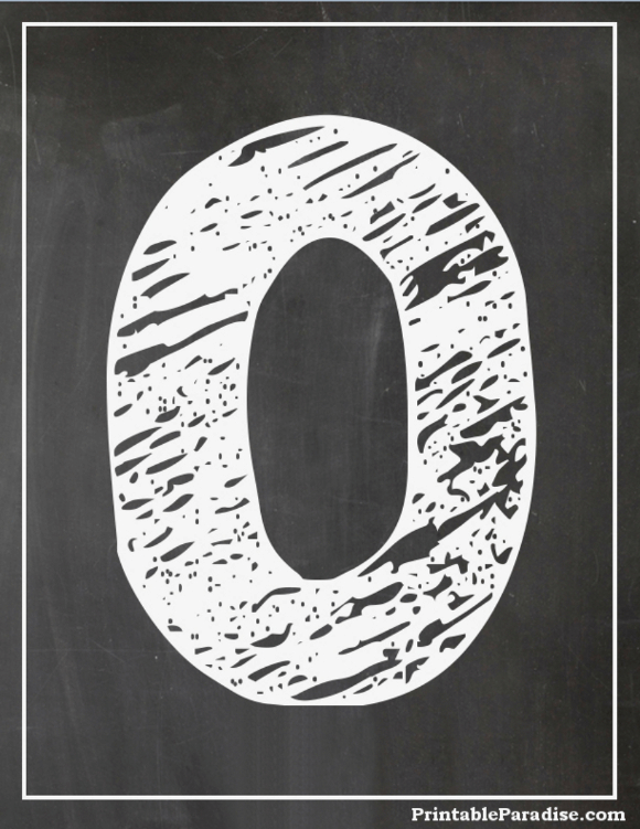 Printable Number 0 With Chalkboard Effect