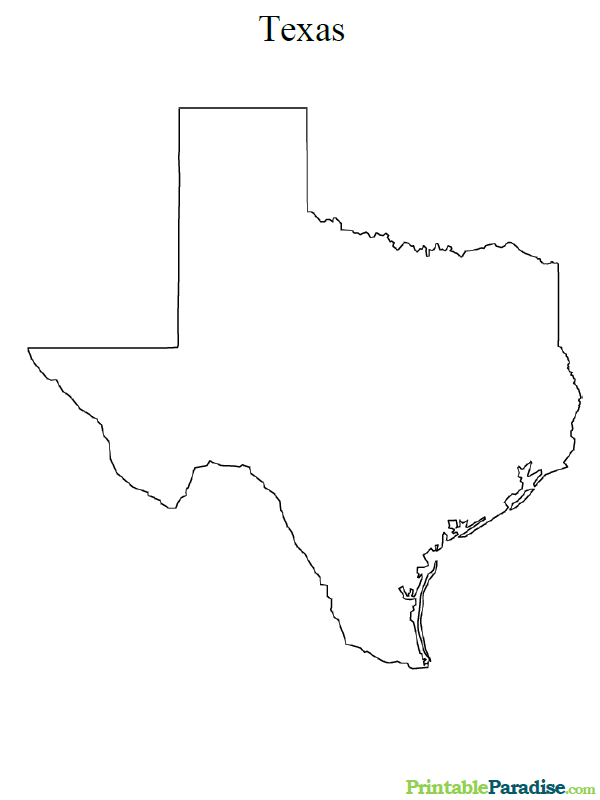 Printable Map of Texas