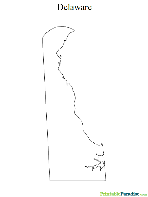 Printable Map of Delaware