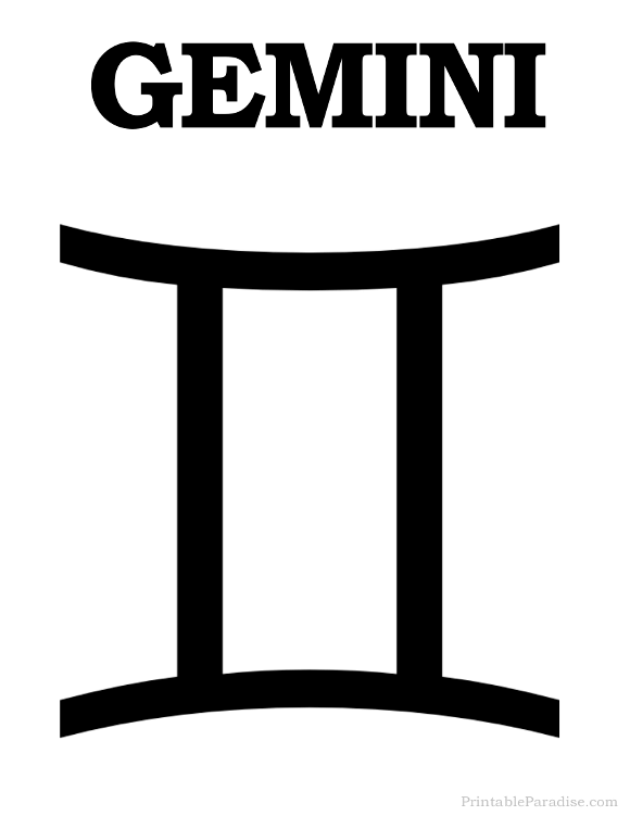 Printable Gemini Zodiac Symbol