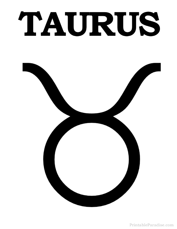 Printable Taurus Zodiac Symbol